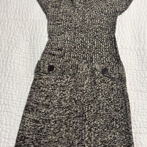 Jamie Nicole Collection Women’s Medium Sweater Dress Black/White Knit Pullover
